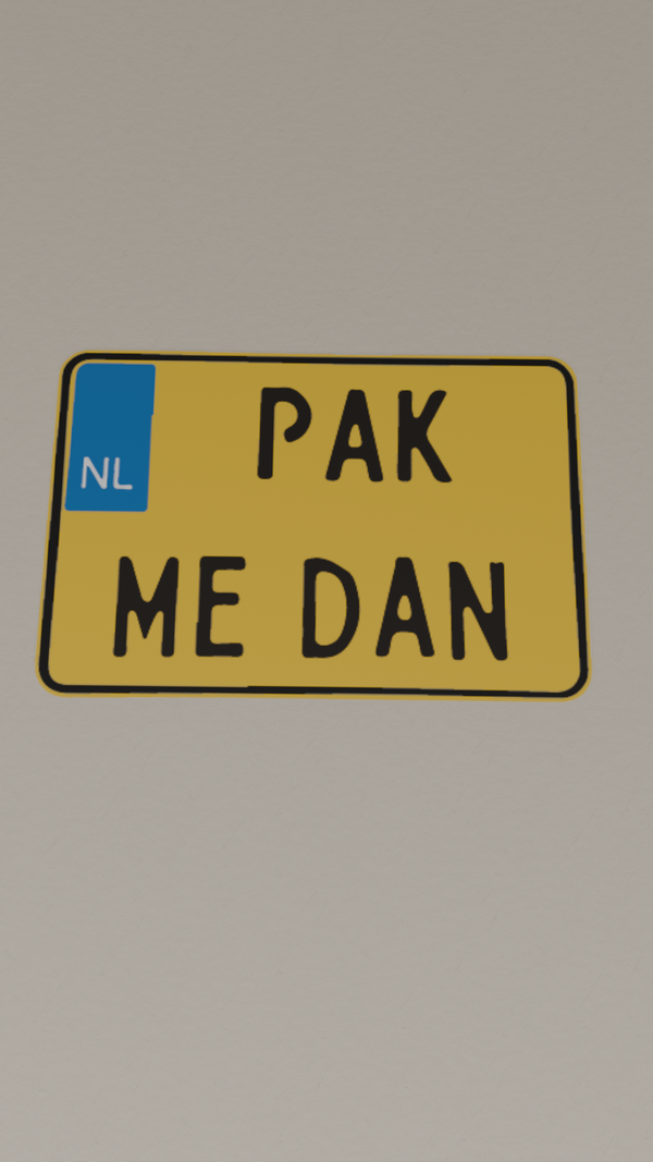 PAK ME DAN Kenteken Sticker - Universele Sticker