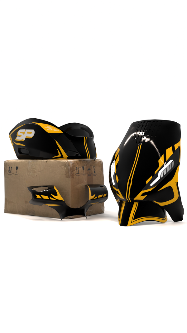Striped (Gold) - Stickerset Piaggio Zip (Orginele Kappen)